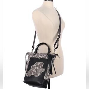 Home tree gray and black leather Crossbody bag